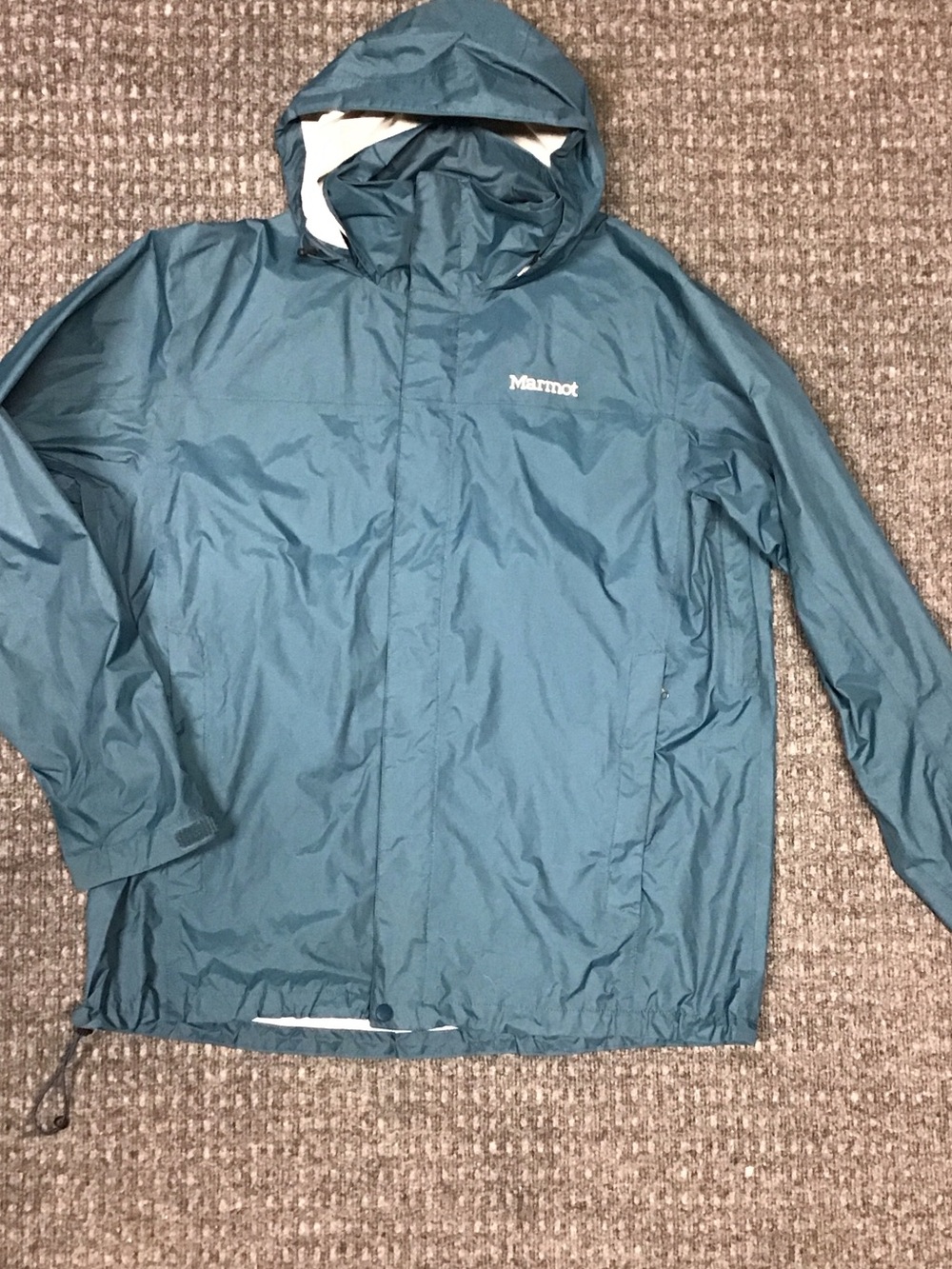 Marmot Men's Teal Hooded Waterproof Shell Jacket